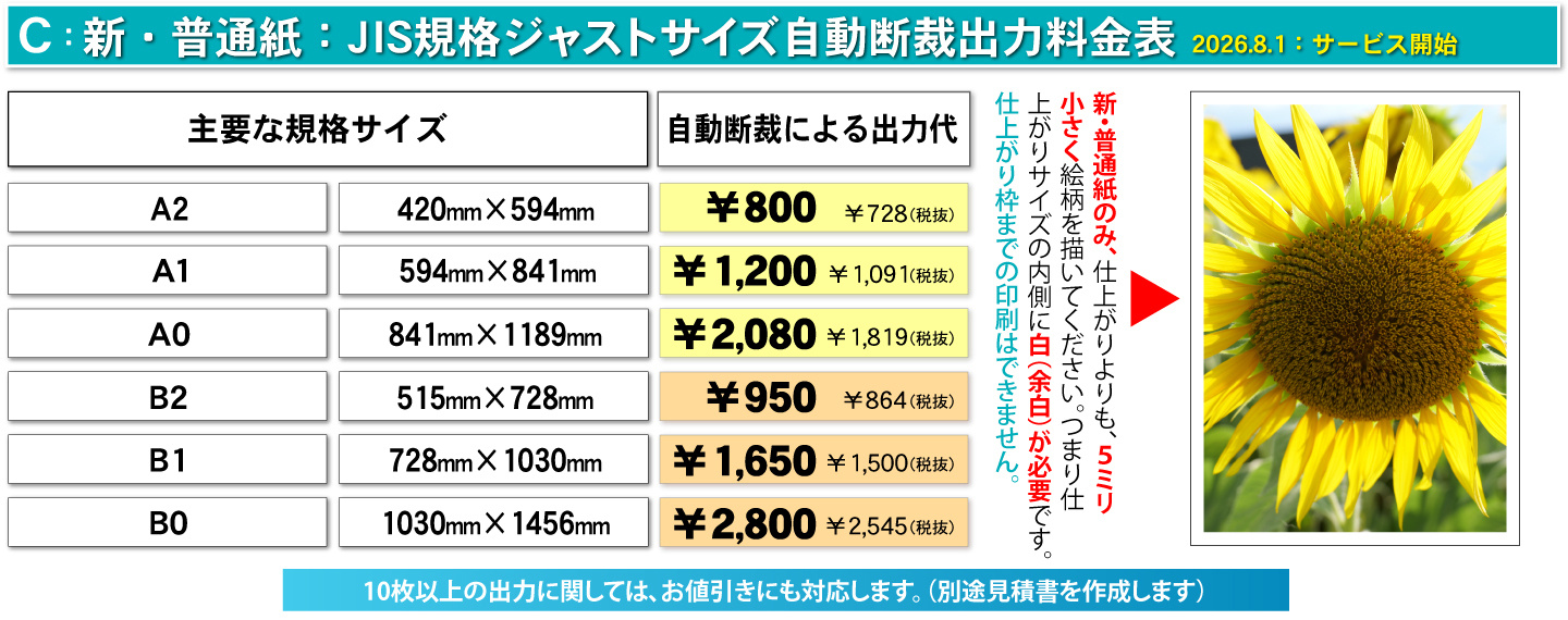 新・普通紙JUSTサイズ
