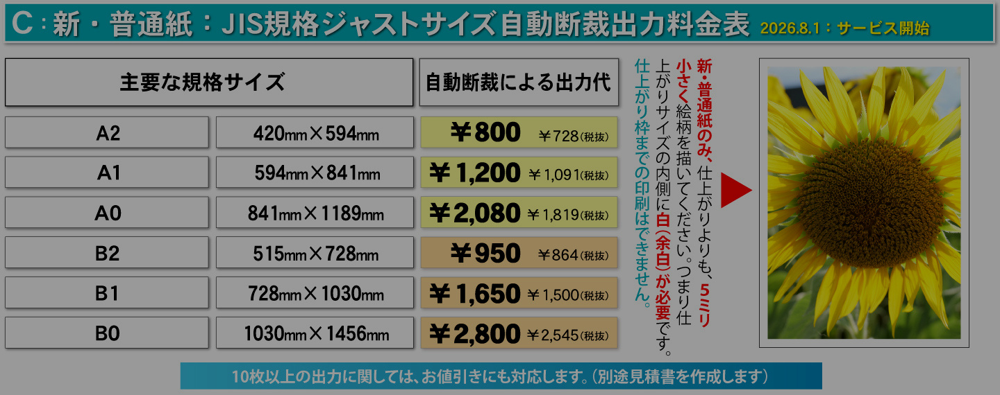 新・普通紙JUSTサイズ