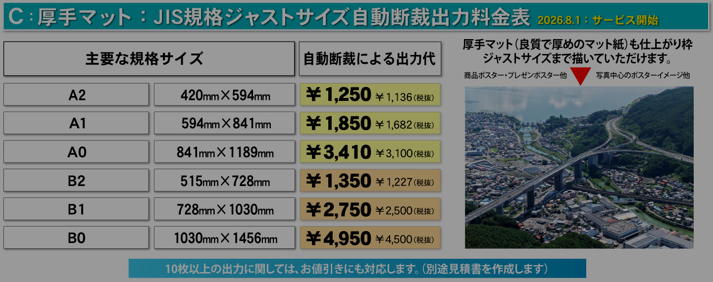 厚手マット・JUSTサイズ大判印刷