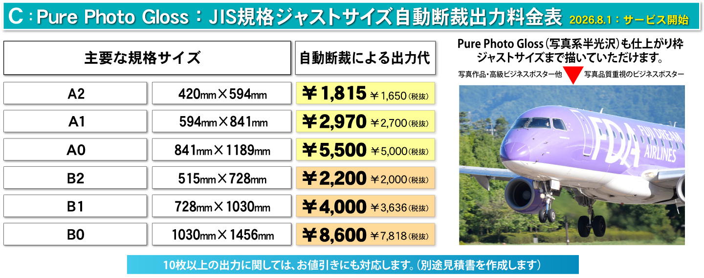 Pure Photo Gloss・JUSTサイズ大判印刷