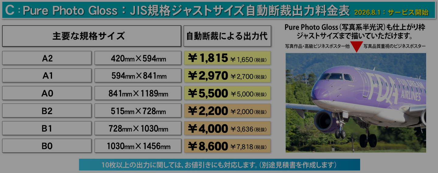 Pure Photo Gloss・JUSTサイズ大判印刷